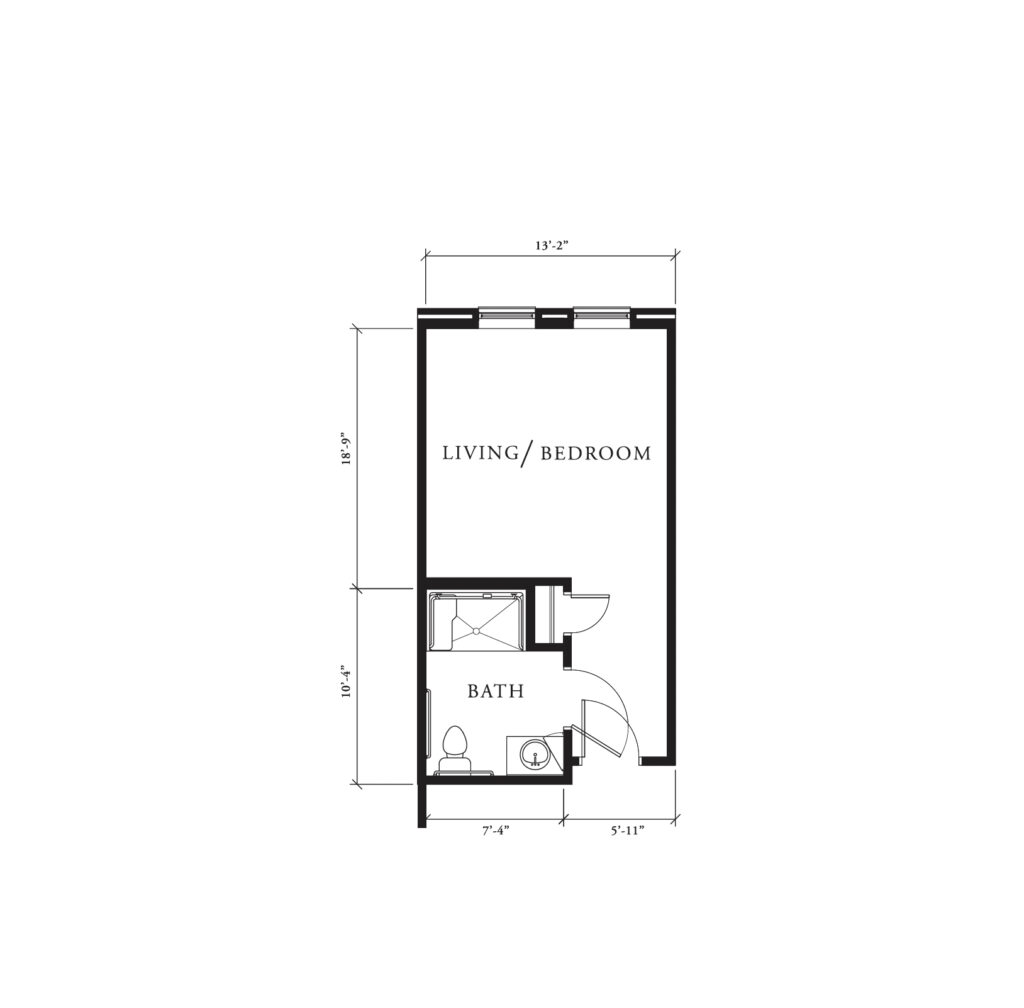 Memory Care Studio floor plan illustration.